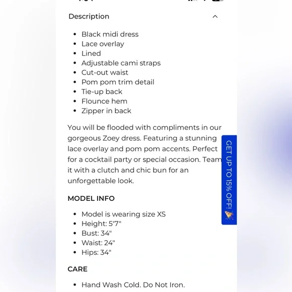 Black midi dress, lace overlay, never worn & no tags attached. - Picture 6 of 9